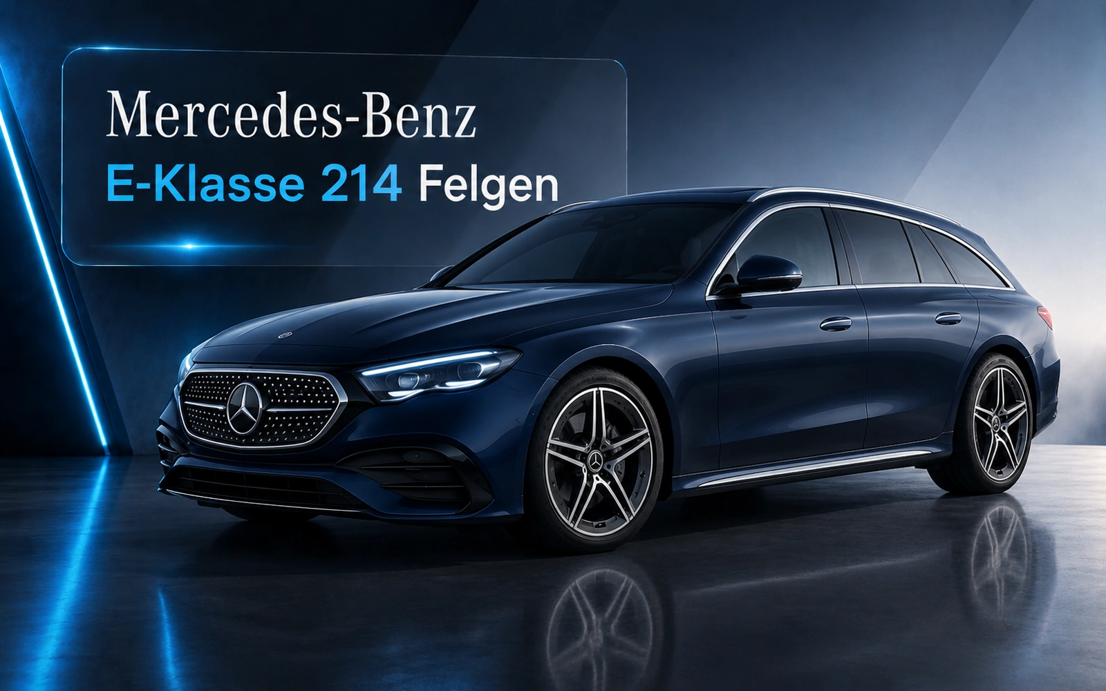 Mercedes-Benz E-Klasse 214 Felgen auf blauem E-Klasse T-Modell