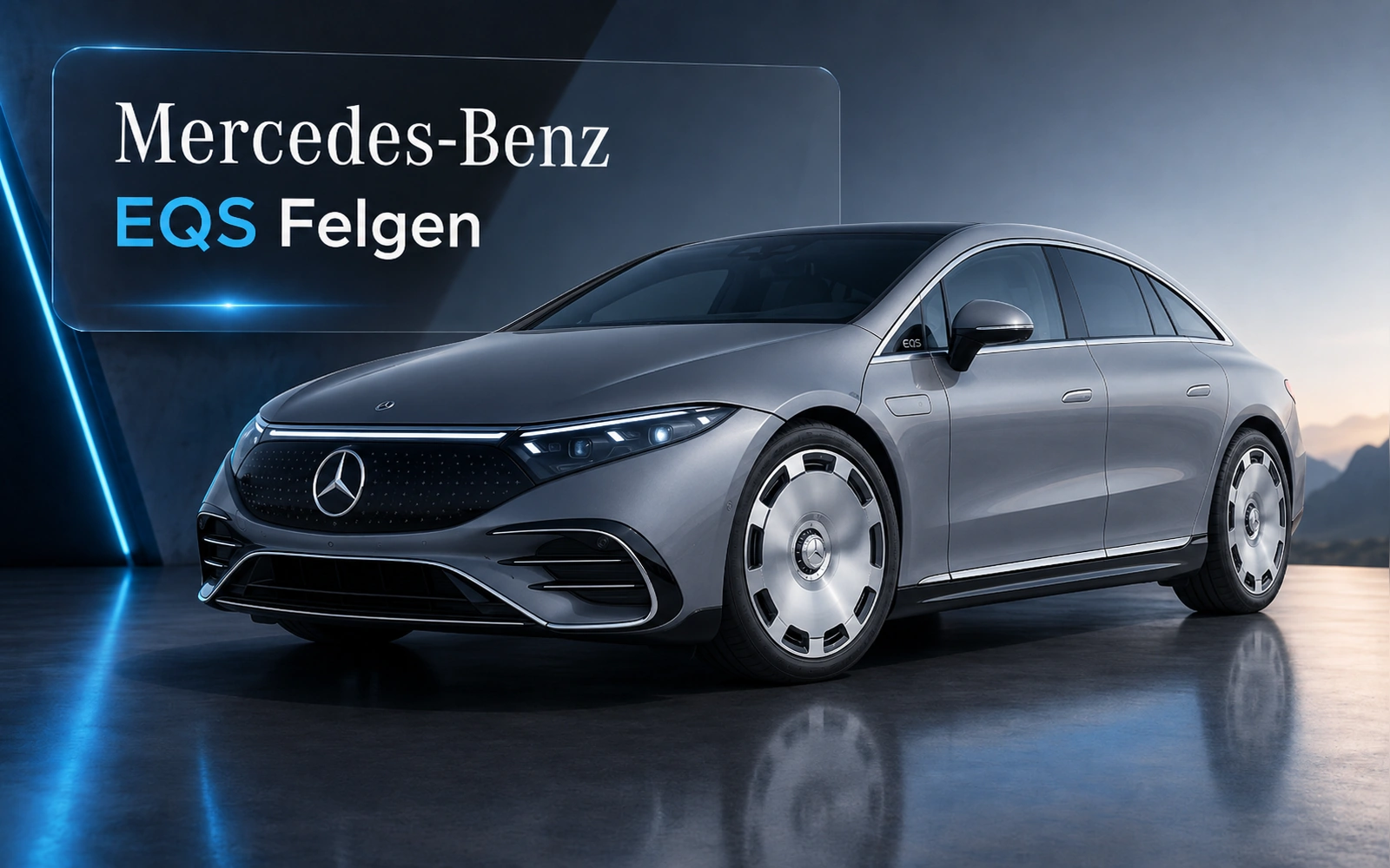 Original Mercedes-Benz EQS Felgen auf vollelektrischer Luxuslimousine in hochwertiger Darstellung