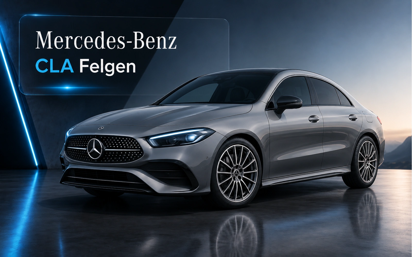 Original Mercedes-Benz CLA Felgen für die CLA Baureihe – elegante Leichtmetallfelgen am silbernen Mercedes-Benz CLA in hochwertiger Produktdarstellung.