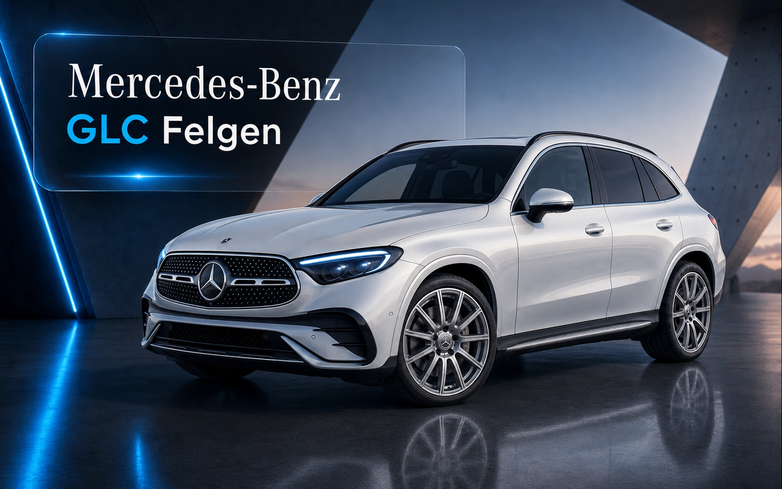 Mercedes-Benz GLC Felgen – Weisser Mercedes GLC SUV mit Original Leichtmetallfelgen in modernem Studio-Design