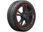 Preview: Original Mercedes-Benz Leichtmetallfelge 7,5 J x 18 ET 49 montiert mit Reifen, schwarz mit roten Akzenten, hochwertiges und aerodynamisches Design für sportliche Performance. Preview: Original Mercedes-Benz Leichtmetallfelge 7,5 J x 18 ET 49 montiert mit Reifen, schwarz mit roten Akzenten, hochwertiges und aerodynamisches Design für sportliche Performance.
