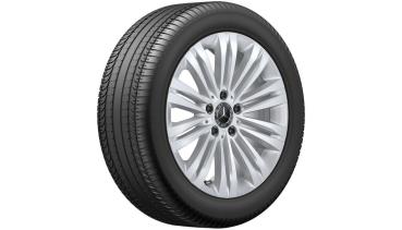 Original Mercedes-Benz 10-Doppelspeichen-Felge 17-Zoll in Vanadiumsilber für C-Klasse W/S206