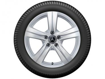 Preview: C-Klasse 17-Zoll 5-Speichen-Felge in Vanadiumsilber – Original Mercedes-Benz