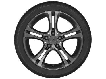Preview: A/B/CLA-Klasse Winterkompletträder (4 Stück) 5-Doppelspeichen Metallic 225/45 R17 91H Dunlop SP Winter Sport 4D MO Q44014121254A/1255A