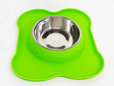 Preview: Edelstahl Hundenapf mit Silikonunterlage