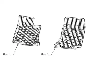 Preview: Allwettermatten Dynamic Squares, 2-teilig, Schwarz für C-Klasse und CLE - A20668020049G33