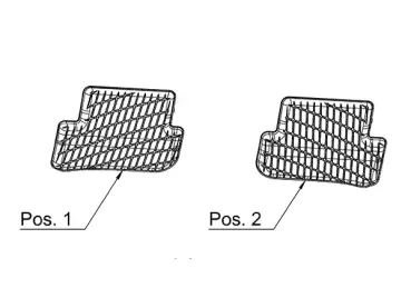 Preview: Allwettermatten Dynamic Squares für CLE C236, Fond, 2-teilig, Schwarz  - A23668045019G33