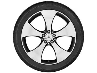 Original Mercedes-Benz 5-Speichen-Leichtmetallrad in 20 Zoll für GLC Baureihe 253, glanzgedreht in Tremolit-Metallic