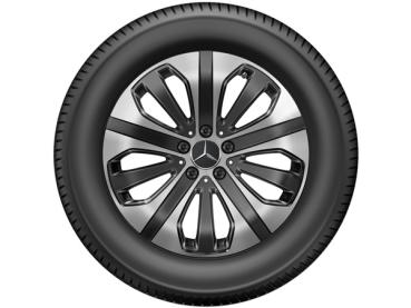 Original Mercedes-Benz GLC Aero 5-Speichen-Leichtmetallrad in 18 Zoll, glanzgedreht, schwarz lackiert, Vorder- und Hinterachse geeignet – Teilenummer A25340146007X23.