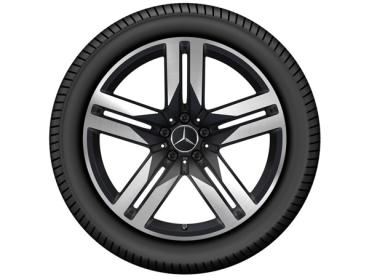 Original Mercedes-Benz GLC Felge, 5-Doppelspeichen-Design in 20 Zoll, glanzgedreht in schwarz matt – Artikelnummer A25340151007X36, hochwertige Leichtmetallfelge für Vorder- und Hinterachse