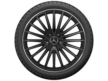 Original AMG Vielspeichen-Leichtmetallrad 21 Zoll in Schwarz matt mit glanzgedrehtem Felgenhorn, passend für Mercedes-AMG GLC 63