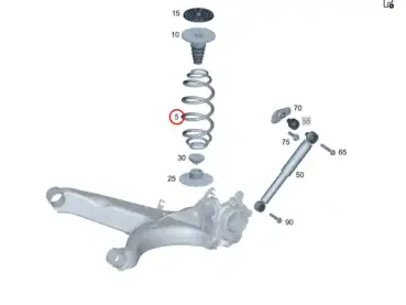 Mercedes-Benz Schraubenfeder W447 Hinterachse 2x Gelb Original