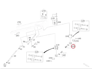 Mercedes Marco Polo 447 Teilesatz Verdeckverschluss innen