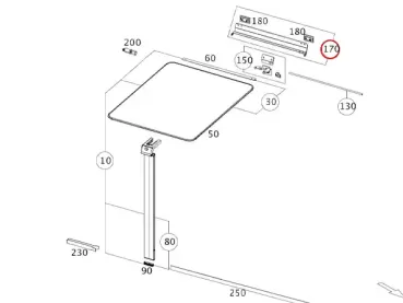 Teilesatz Aufnahme Küchentisch Marco Polo W447 im Küchenschrank A4478103400