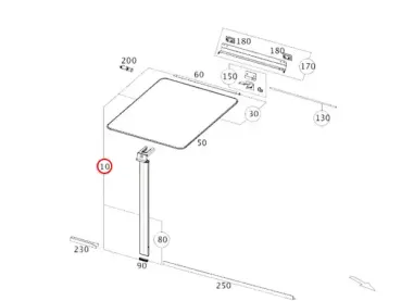 OEM Mercedes Marco Polo Tisch mit Fußstütze und Scharnier 447 Baureihe A4478109100