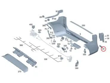 Preview: Original Reflektor rechts Mercedes-Benz V-Klasse W447