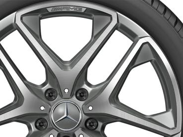 Preview: Detailansicht der AMG 5-Doppelspeichen Felge 21 Zoll in Titangrau – passend für Mercedes G-Klasse BR463, Artikelnummer A46340119007X21