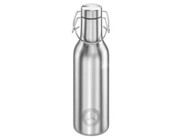 Edelstahl-Isolierflasche mit stilvollem Design und Bügelverschluss, ideal zur Aufbewahrung von heißen oder kalten Getränken unterwegs.