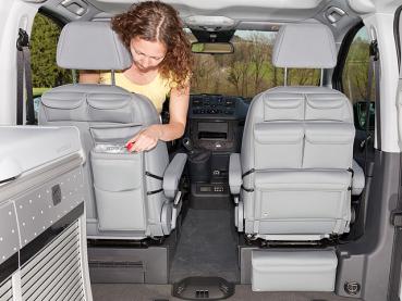 UTILITY für Fahrerhaussitz rechts Mercedes-Benz Viano Marco Polo (2007–2013) Design Leder Lugano schwarz