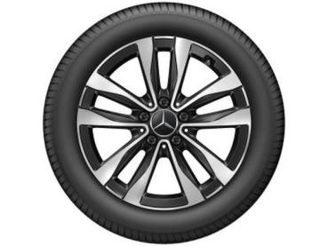 5-Doppelspeichen-Rad Schwarz Glanzgedreht 245/45 R17 99H XL Michelin Pilot Alpin 5 MO