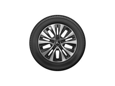 A/B/CLA-Klasse Winterrad,5-Doppelspeichen-Rad, Aero, Schwarz Glanzgedreht, 205/60 R16 92H,Michelin Alpin 5 MO