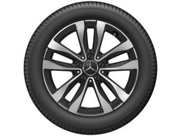 5-Doppelspeichen-Rad Schwarz Glanzgedreht 225/50 R17 98H XL Bridgestone Blizzak LM005 MO