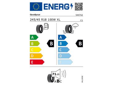 Preview: Reifenlabel mit Informationen zu Traktion, Rollwiderstand und Geräuschpegel