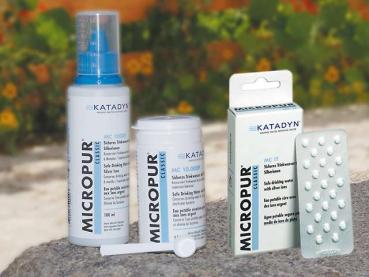 Micropur Pulver zur Wasserentkeimung für bis zu 10.000 Liter, sicher und geschmacksneutral, geeignet zur Langzeitlagerung von Trinkwasser ohne Chlor oder Jod.