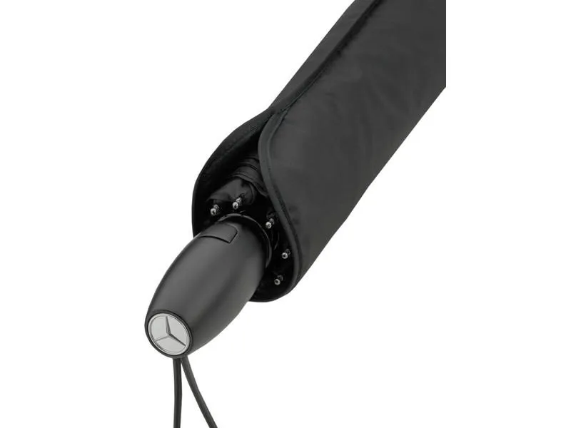 Kompakter Doppelautomatik-Taschenschirm in Schwarz - Zuverlässiger Schutz für jede Wetterlage