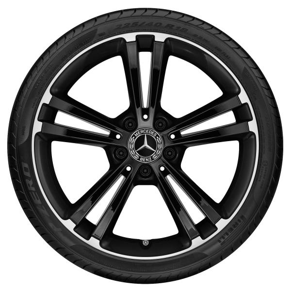 A-Klasse Baureihe 177 Sommerkomplettrad 5-Doppelspeichen-Rad Felgenhorn Schwarz 225/45 R18 Q440243110040