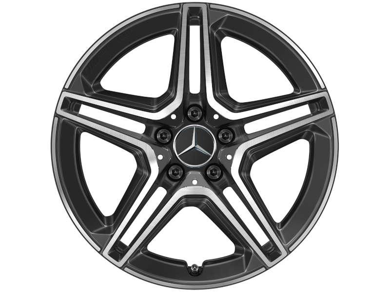 Original Mercedes-Benz AMG Leichtmetallrad in 5-Speichen-Design, glanzgedreht mit schwarzer Lackierung und silbernen Akzenten. Hochwertige Verarbeitung mit Mercedes-Stern in der Mitte. Perfekte Passform für verschiedene Mercedes-Benz Modelle. Original Mercedes-Benz AMG Leichtmetallrad in 5-Speichen-Design, glanzgedreht mit schwarzer Lackierung und silbernen Akzenten. Hochwertige Verarbeitung mit Mercedes-Stern in der Mitte. Perfekte Passform für verschiedene Mercedes-Benz Modelle.