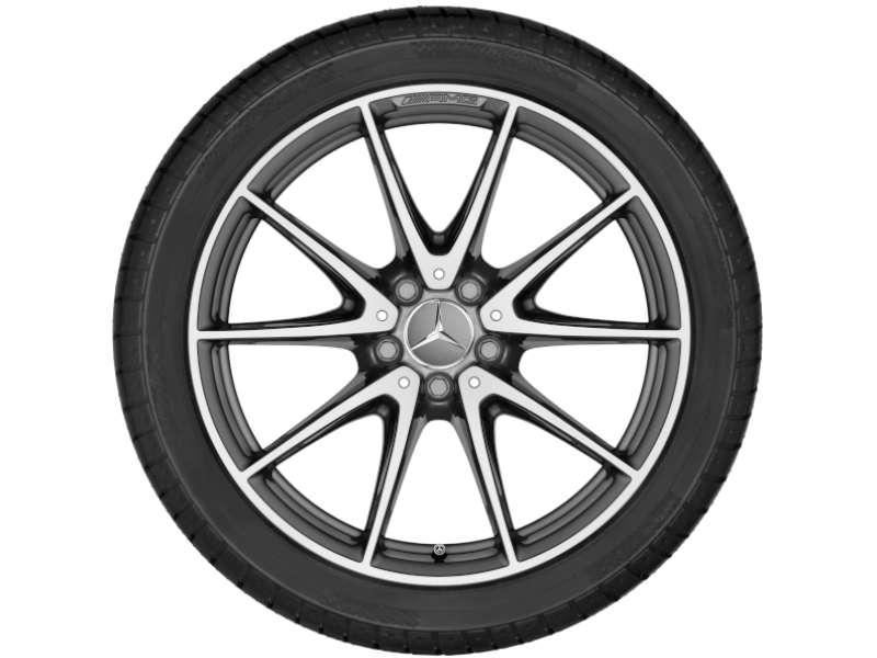 AMG Winterkompletträder (4 Stück) 10-Speichen Grau Glanzgedreht Michelin XL Pilot Alpin PA4 MO