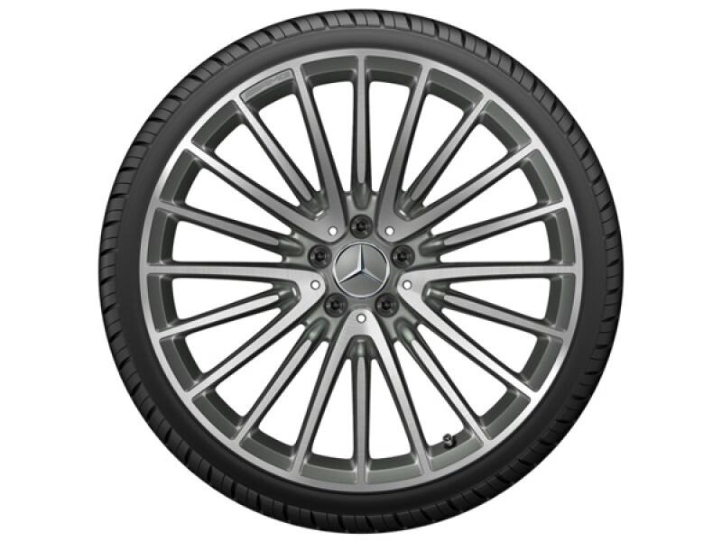 Exklusives Design der Original Mercedes-Benz Alufelge AMG Vielspeichen-Rad 21 Zoll S-Klasse W223 titangrau glanzgedreht A22340117007X21 mit Vielspeichen-Rad-Optik