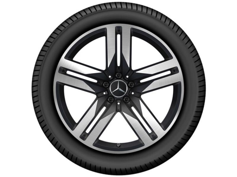 Original Mercedes-Benz GLC Felge, 5-Doppelspeichen-Design in 20 Zoll, glanzgedreht in schwarz matt – Artikelnummer A25340151007X36, hochwertige Leichtmetallfelge für Vorder- und Hinterachse