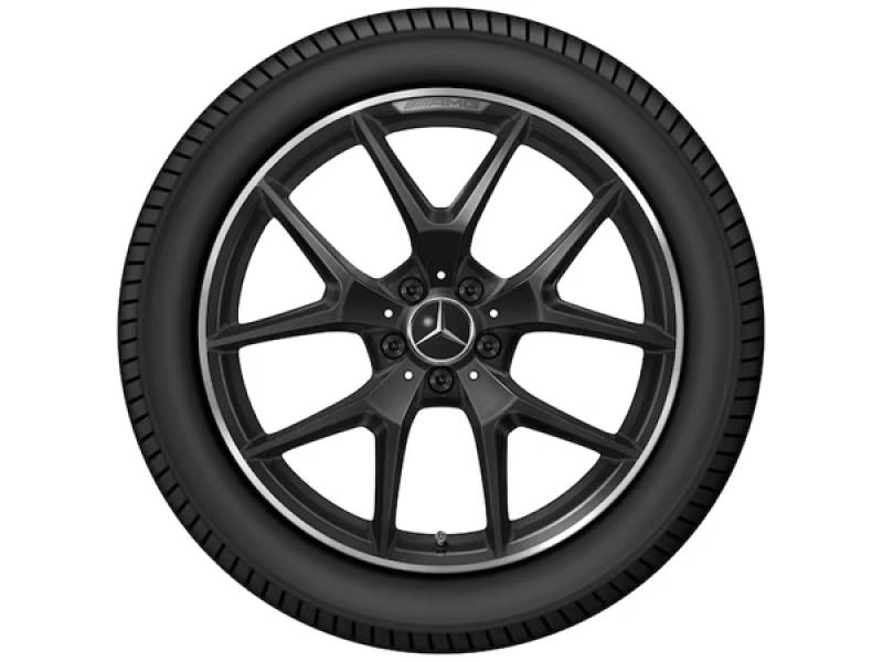 Original AMG Kreuzspeichen-Felge 20 Zoll für Mercedes GLC in Schwarz mit glanzgedrehtem Felgenhorn