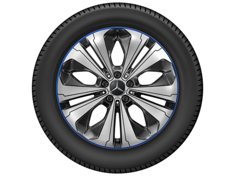 Mercedes-Benz 19 Zoll Felge 7.5Jx19 ET32 in schwarz-blau, glanzgedreht
