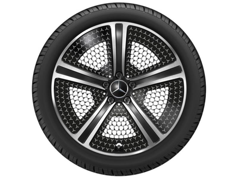 EQE Mercedes 5-Speichen Aero-Rad 20 Zoll Schwarz glanzgedreht