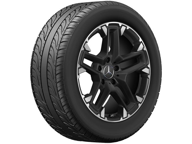 AMG Kreuzspeichen-Leichtmetallfelge in 20 Zoll, schwarz matt, passend für Mercedes-Benz G-Klasse BR463, Vorder- und Hinterachse, Artikelnummer A46340137007X71 AMG Kreuzspeichen-Leichtmetallfelge in 20 Zoll, schwarz matt, passend für Mercedes-Benz G-Klasse BR463, Vorder- und Hinterachse, Artikelnummer A46340137007X71