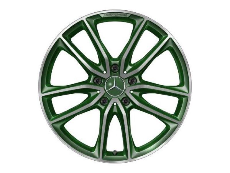 AMG 5-Doppelspeichen-Leichtmetallrad 20 Zoll glanzgedreht in designo oliv, passend für Mercedes-Benz G-Klasse W463, Artikelnummer A46340139006X13