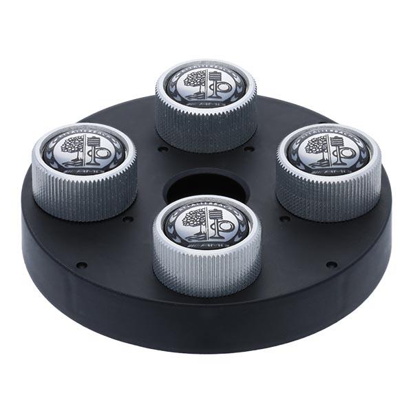 AMG Ventilzierkappen mit AMG Wappen Ausführung satin-silber B66472005 AMG Ventilzierkappen mit AMG Wappen Ausführung satin-silber B66472005