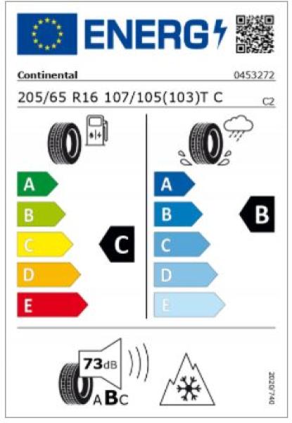 V-Klasse Winterrrad Stahl Silber 205/65 R16 107/105(103) T Continental C Van Contact Winter Q44017111062A/63A
