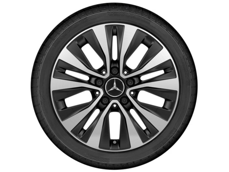 A/B-Klasse Junge Räder, Winterkomplettrad Michelin 5-Doppelspeichen-Rad, Aero, Schwarz Glanzgedreht, 205/60 R16 92H, Michelin Alpin 5 MO
