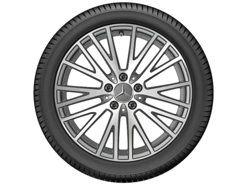 Junge Räder Winterkomplettrad Y-Speichen-Rad Himalayagrau Glanzgedreht 225/45 R18 91H Blizzak LM001 MO Q440141911620G2