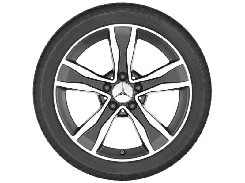 C-Klasse Baureihe 205 Sommerkomplettrad 5-Speichen-Rad Tremolit-Metallic Glanzgedreht 225/50 R17 94W Q44064191020A