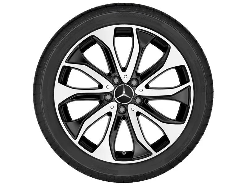 GLA Baureihe X156 Sommerkomplettrad 5-Doppelspeichen-Rad Schwarz Glanzgedreht 235/50 R18 Q44065111033A
