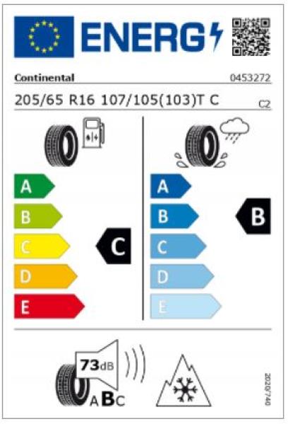 V-Klasse Winterkomplettrad 10-Speichen 205/65 R16 107/105(103) T Continental C Van Contact Winter Q44019111045A/46A